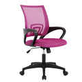 Ergonomic Office Chair | Mid-Back Swivel Desk Chair | Breathable Backrest & Lumbar Support | Adjustable Height | Sponge Seat | Rolling Wheels | Peach Pink | for Adults & Women