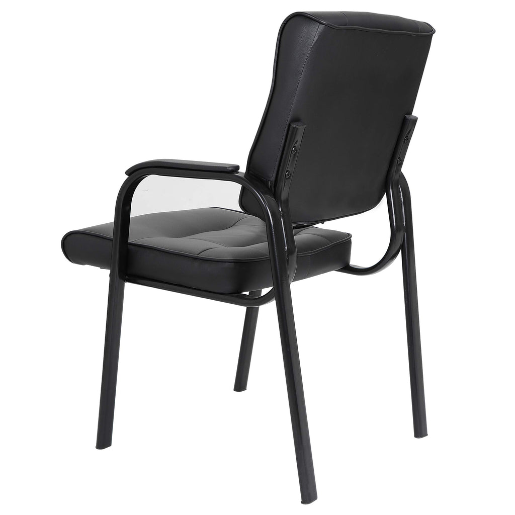 Set of 2, Office Guest Chair Bonded Leather Executive Side Chair Reception Chair with Solid Metal Frame Home Office Furniture