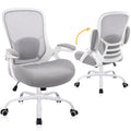 400lbs Heavy Duty Office Chair, 5" Thickened Seat Ergonomic Desk Chair with Adjustable Armrests, Home Office Computer Chairs for Long Hours Mesh Executive Chair(Grey)
