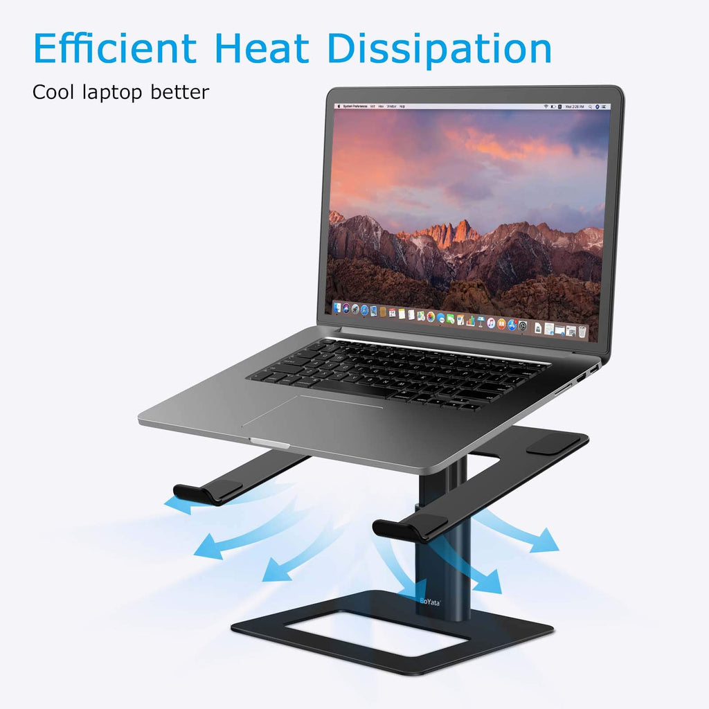 Laptop Stand, Ergonomic Aluminum Height Adjustable Computer Stand Laptop Riser Holder for Desk, Compatible with MacBook Pro/Air, Dell, Lenovo, HP, Samsung, More Laptops 11-17"