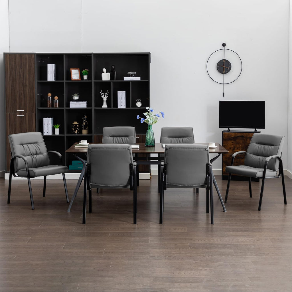 Office Guest Reception Chair Set of 4, Conference Room Chairs Waiting Room Chairs 4 Pack, Modern Leather Office Desk Chair No Wheels.