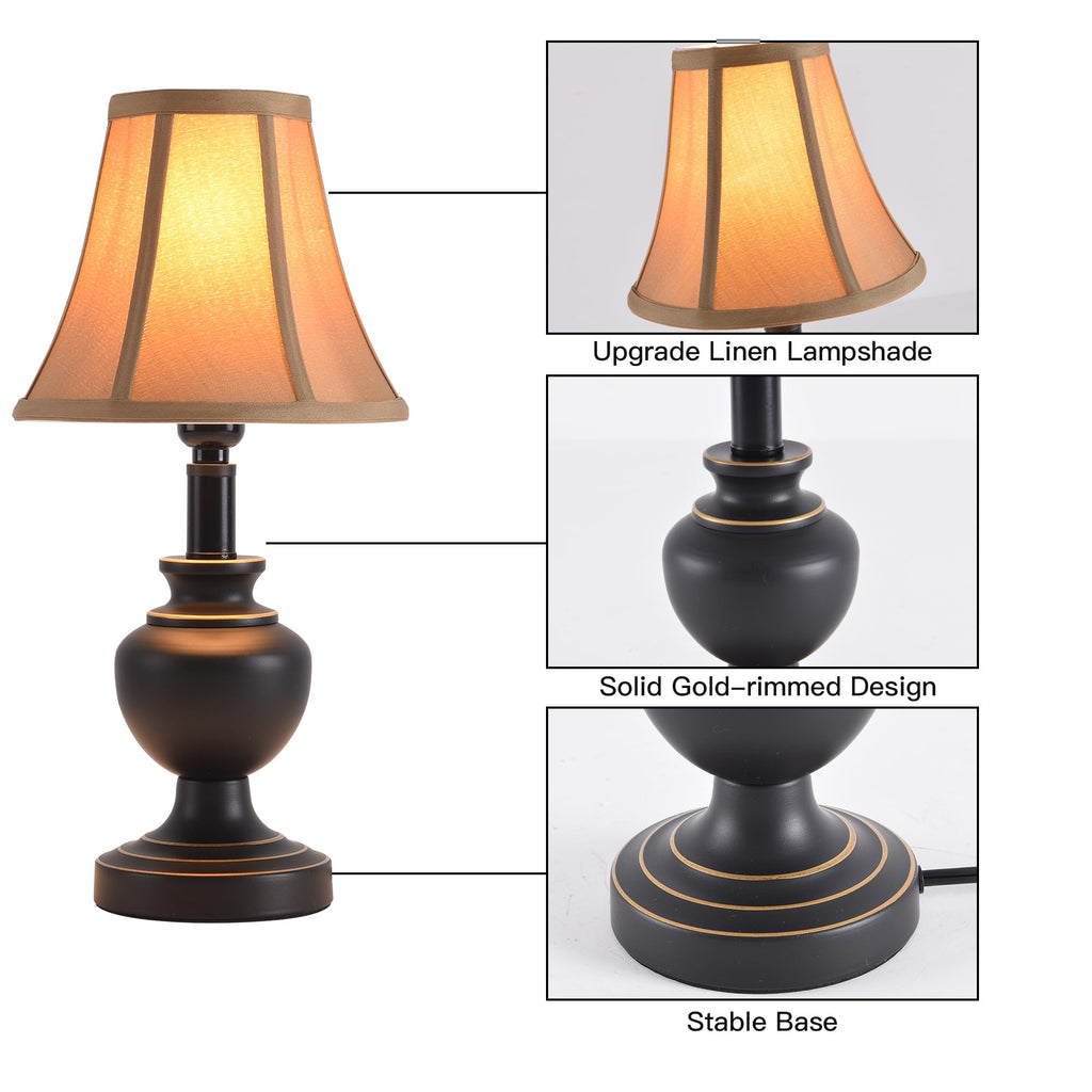 Traditional Table Lamp, Desk Lamp for Living Room with Fabric Shade