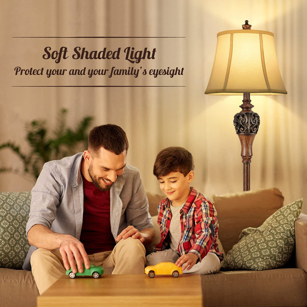 Vintage Floor Lamp for Living Room, Traditional Tall Standing Lamp