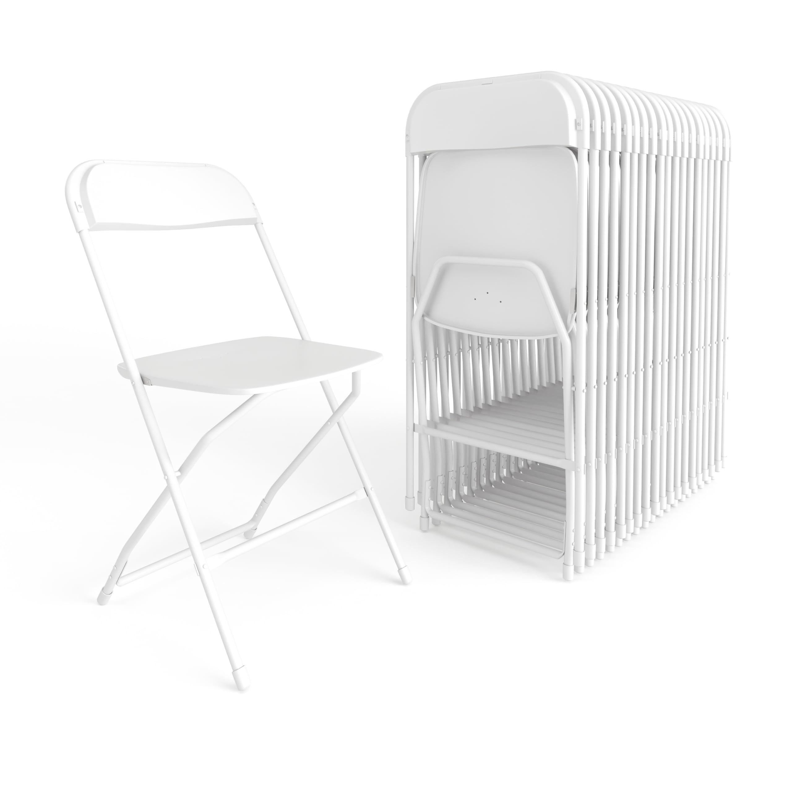 20 Pack, Hercules Series Plastic Folding Chair - White -  650LB Weight Capacity Comfortable Event Chair-Lightweight Folding Chair