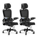 Pack of 2, Office Chair Ergonomic Desk Chair, 330 LBS Home Mesh Office Desk Chairs with Wheels, Comfortable Gaming Chairs Black