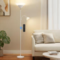 2-in-1 Torchiere Floor Lamp, 34W Super Bright LED Standing Lamp with Remote & Touch Control, 72" Dimmable Adjustable Corner Reading Lamp for Living Room, Bedroom, Office, White