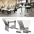 Folding Conference Table, 8 Pack Modern Flip Top Mobile Training Tables