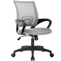 Ergonomic Office Chair | Mid-Back Swivel Desk Chair | Breathable Backrest & Lumbar Support | Adjustable Height | Sponge Seat | Rolling Wheels | Grey | for Adults & Women