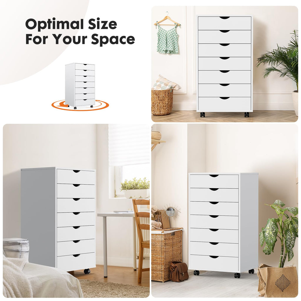 7 Drawer File Cabinet on Wheels, Printer Stand
