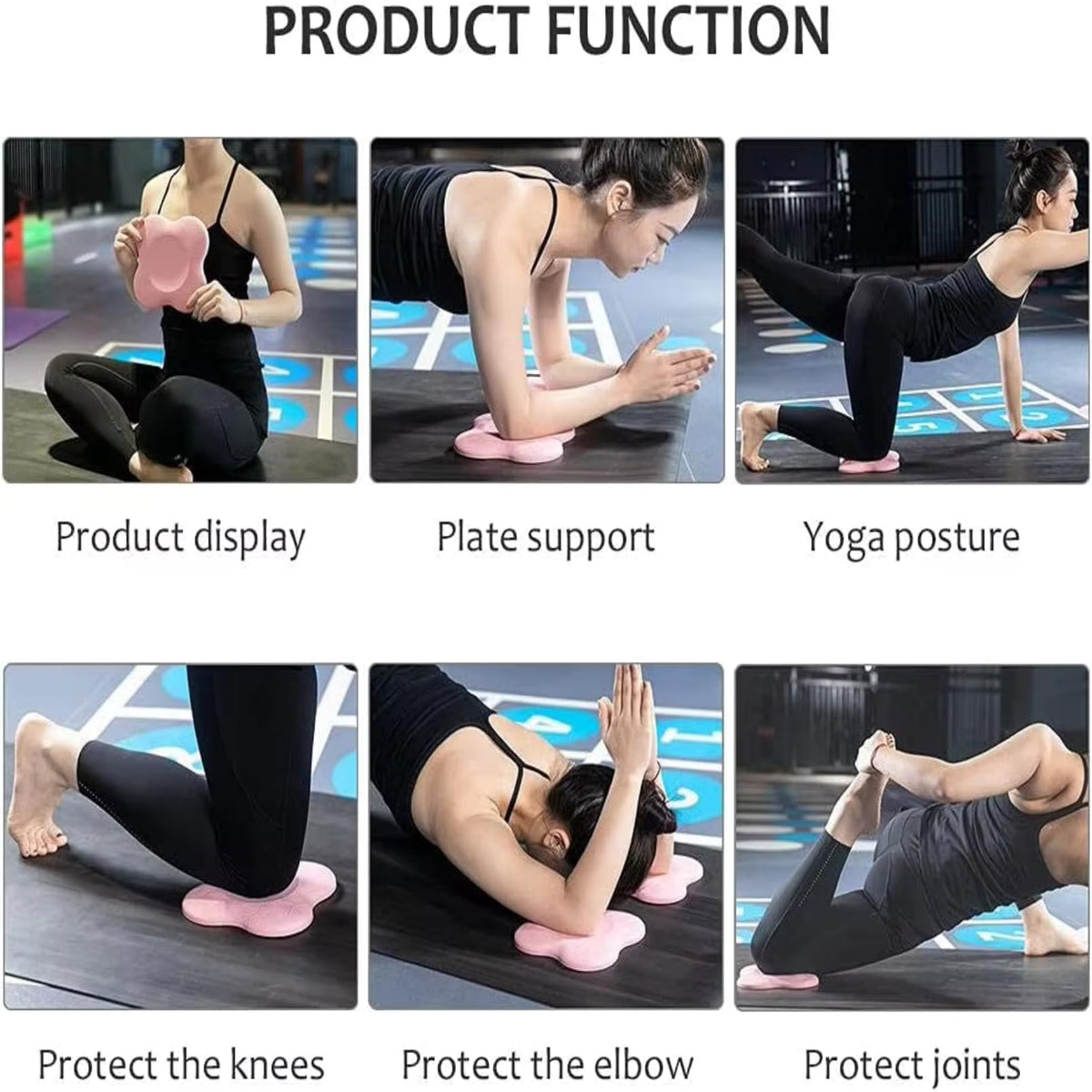 Yoga Knee Guards (Set of 2) - Male and Female Yoga Props and Accessories for Fitness, Travel, Meditation, Kneeling, Balance, Floor, Pilates Pads for Knee and Elbow (Pink)