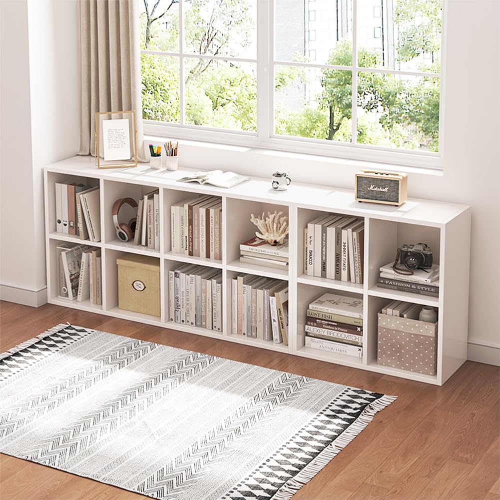 8 Cube Organizer Bookcase White Open Shelf