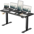 55 x 24 Inches Electric Height Adjustable Standing Desk Large Sit Stand Up Desk Home Office Computer Desk Memory Preset with T-Shaped Metal Bracket, Black