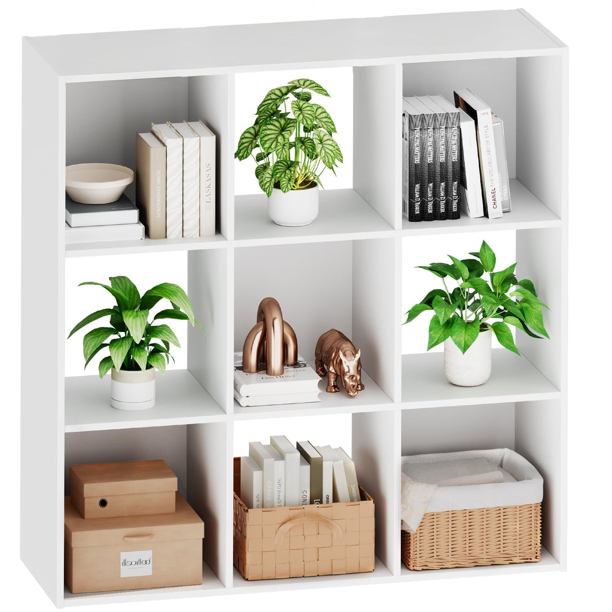9 Cube Storage Organizer, Stackable Modular Bookcase Shelf