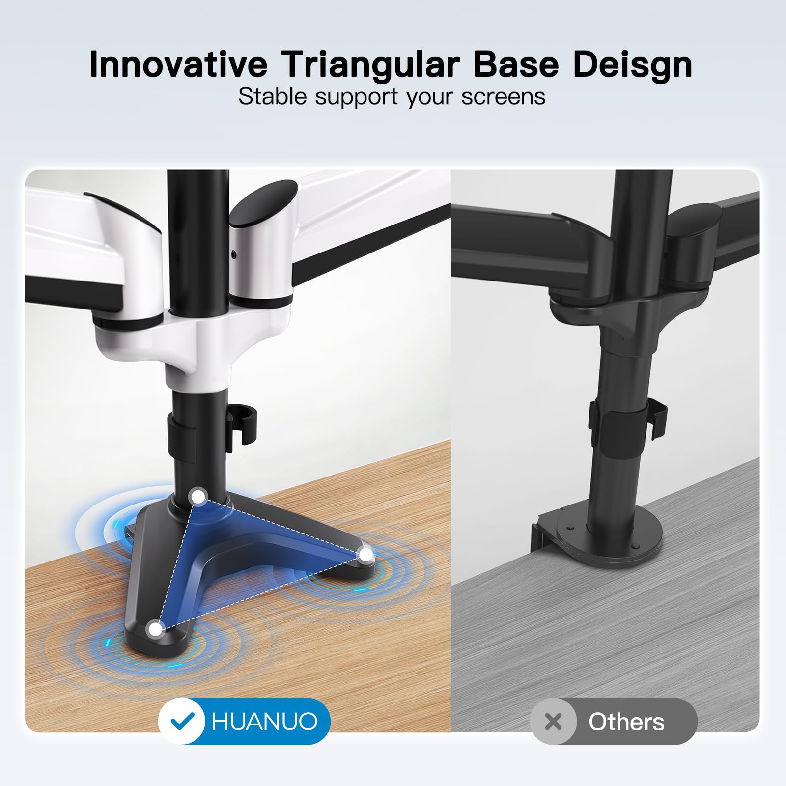 Triple Monitor Stand - Full Motion Articulating Monitor Mount Fit Three 17 to 32 inch LCD Computer Screens with Clamp, Grommet Kit