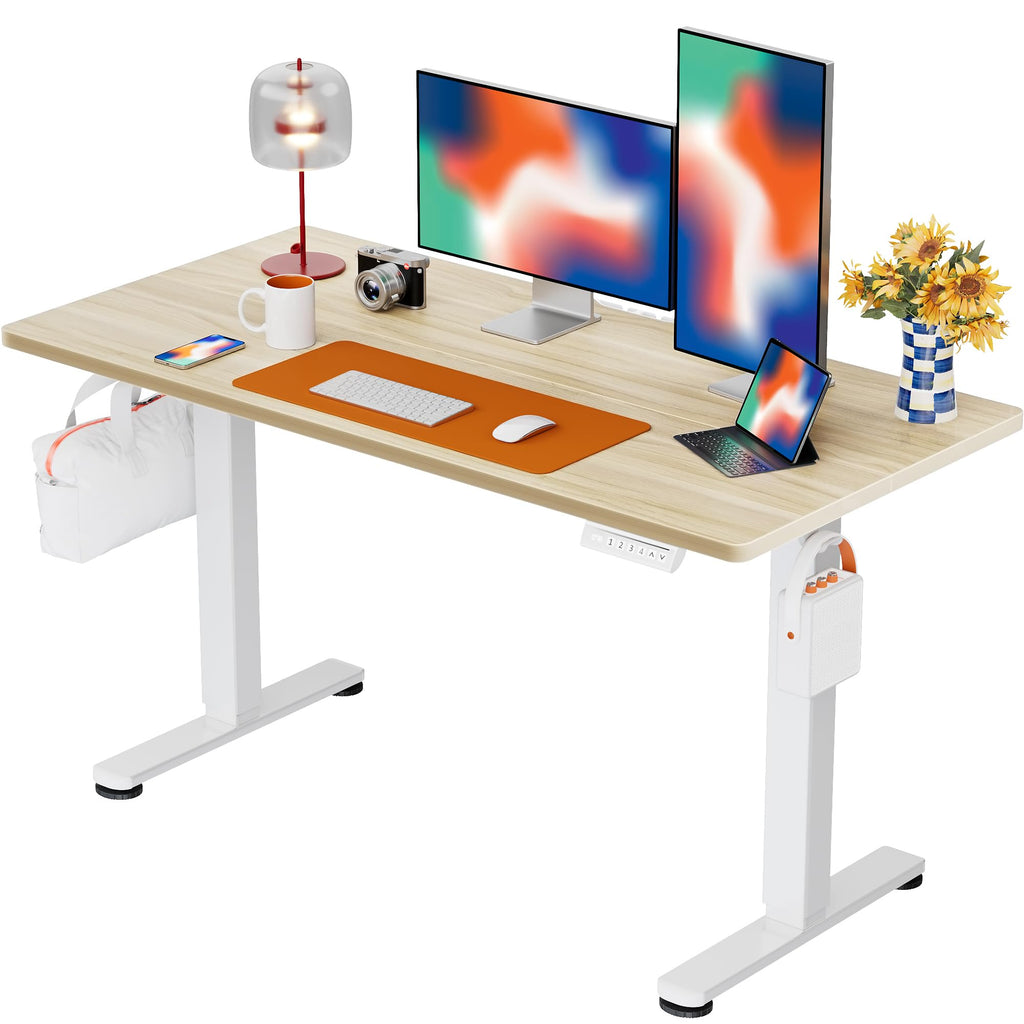 Height Adjustable Electric Standing Desk, 48x24 Inches Sit Stand up Memory Computer Home Office Desk (Natural),(EGESD5N)