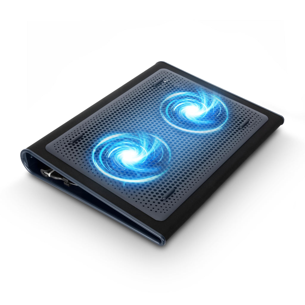 17 Inch Dual Fan Lap Chill Mat - Soft Neoprene Laptop Cooling Pad for Heat Protection, Fits Most 17" Laptops and Smaller - USB-A Connected Dual Fans for Heat Dispersion