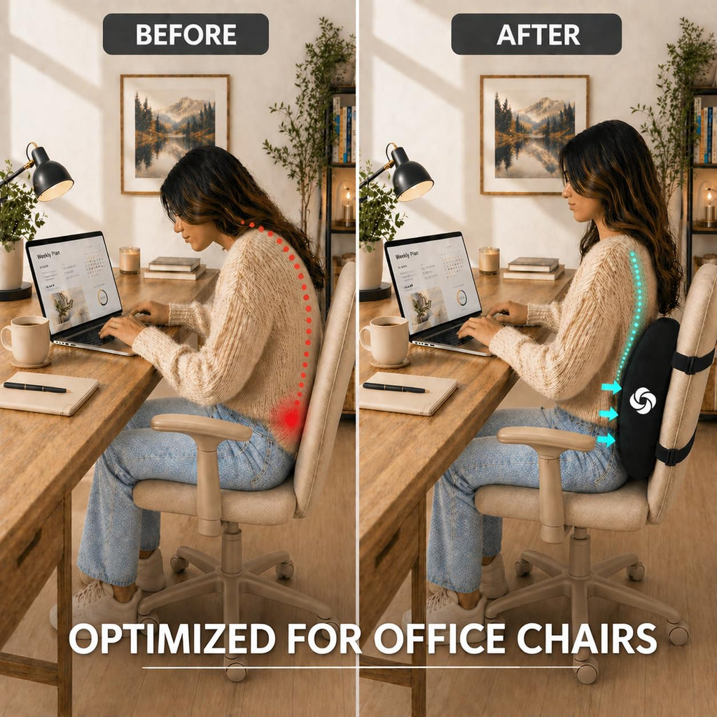 Lumbar Support Pillow for Office Chair, Lower Back Support for Car, Back Pillow Desk Chair Cushion with Memory Foam, Improved Posture Backrest