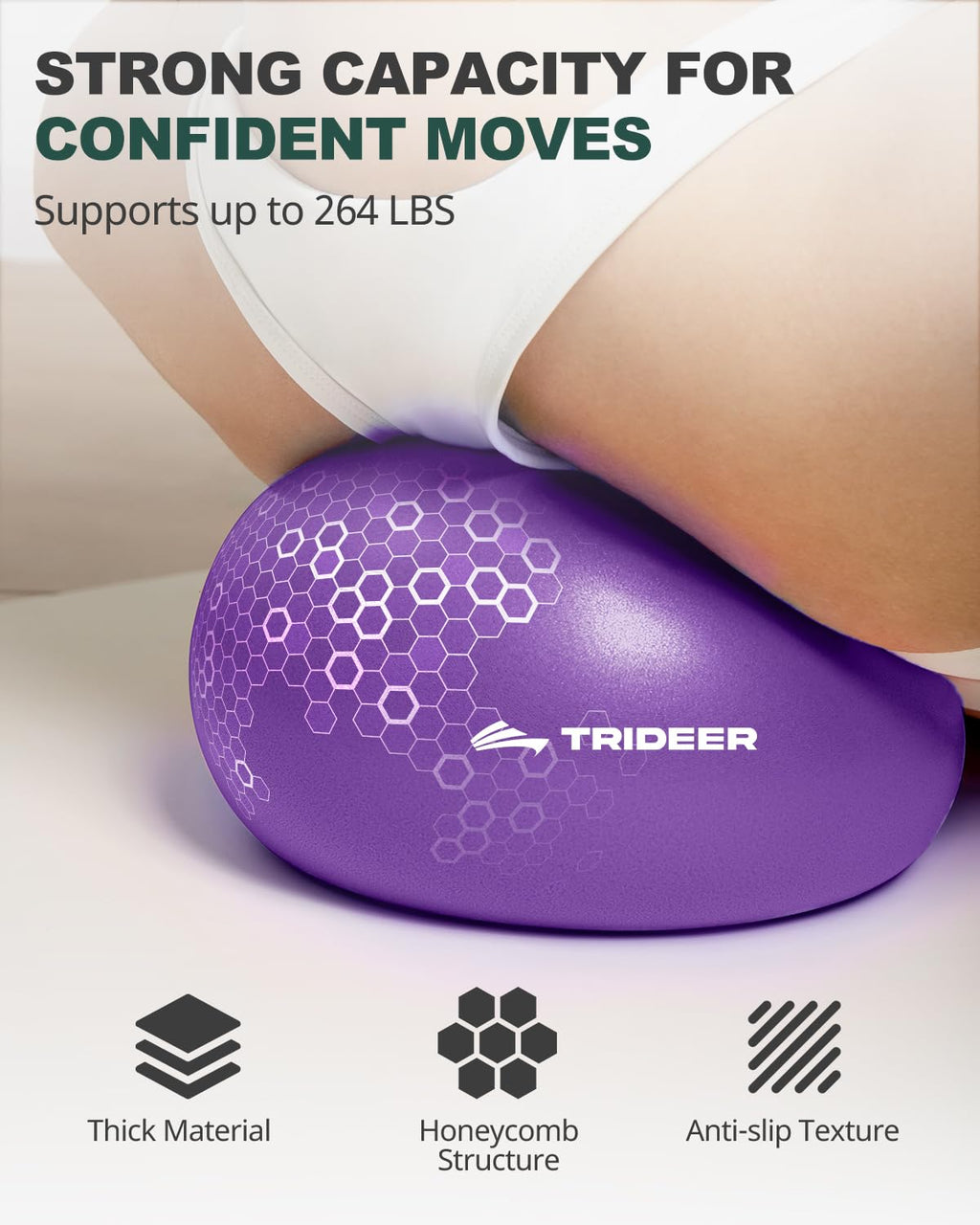 9-Inch Pilates Ball, Small Exercise Ball Pilates Equipments for Yoga, Physical Therapy, Pregnancy, Postpartum, Core Training, Balance, Stability and Stretching, Purple