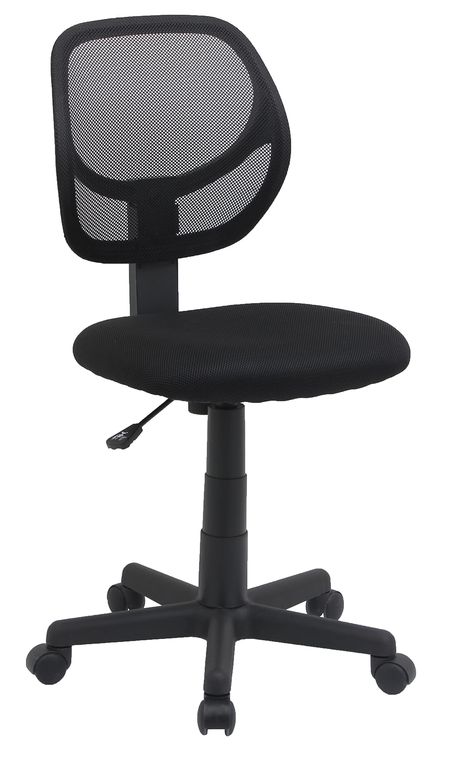 Low Back Office Chair, Breathable Mesh, Height Adjustable, Padded Seat, Rolling Wheels, Swivel, Back Support, Sturdy, 21.25" D x 22.5" W x 38" H, Black