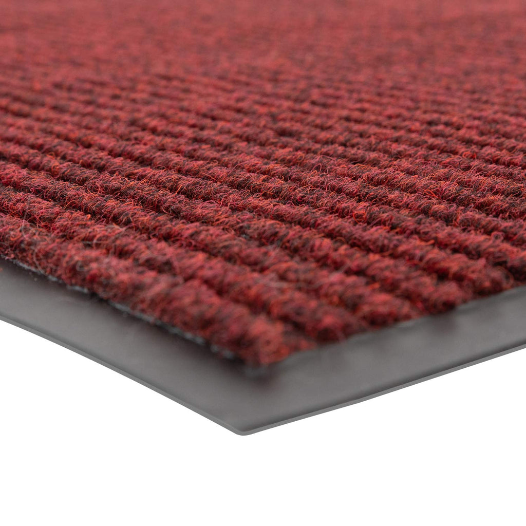 Industrial Door Mat, 3' x 4' Entrance Mat, Heavy Duty Commercial Rug for Businesses, Welcome Lobbies, Garage, and Mudroom, Made in the USA, Red, Brush Step