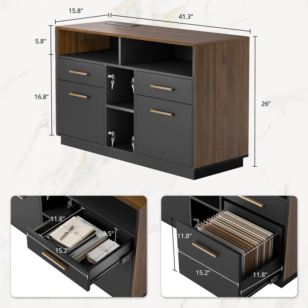 4 Drawer File Cabinet with Lock, Filing Cabinet for Home Office