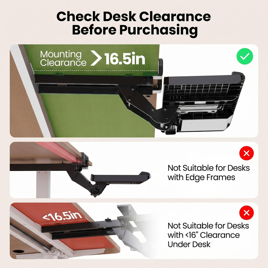 Upgraded Ergonomic Keyboard Tray Under Desk, Adjustable Sliding Keyboard Platform Holder, Keyboard Stand with Wrist Rest & Storage Drawer for Home, Office and Gaming, 24.4"x10"