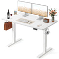 48 x 24 Inchs Electric Standing Desk, Height Adjustable, Sit Stand Up, Computer Office Desk with Splice Board, White Frame/White Top