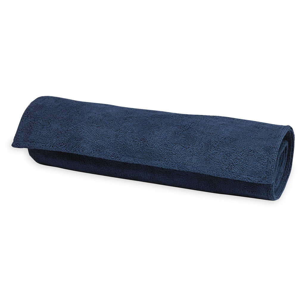 Grippy Non-Slip Yoga Mat Towel, Fast-Drying (Estate Blue/Fuchsia Red)