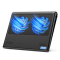 Laptop Cooling Pad - 12"-15.6" Laptops Cooler, Powerful Cooler and Ultra Quiet for Gaming Laptops Pad, 2 Wind Speed Adjustable, USB A & C Powered Cooler Stand with Laptop Fan LED (Blue)