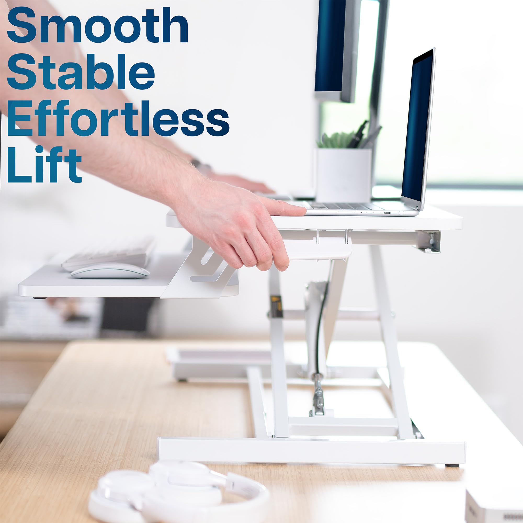White 32 inch Stand Up Desk Riser