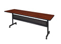 Kobe 84 x 24 in. Flip-Top Training Nesting Table with Modesty Panel- Cherry