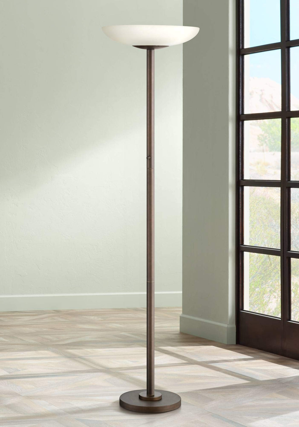 Light Blaster 72" Tall Bronze 4-Light Torchiere Floor Lamp