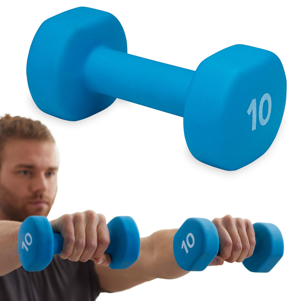 Neoprene Dumbbell Hand Weight, Non-Slip, Sold Singly (10LB Single)