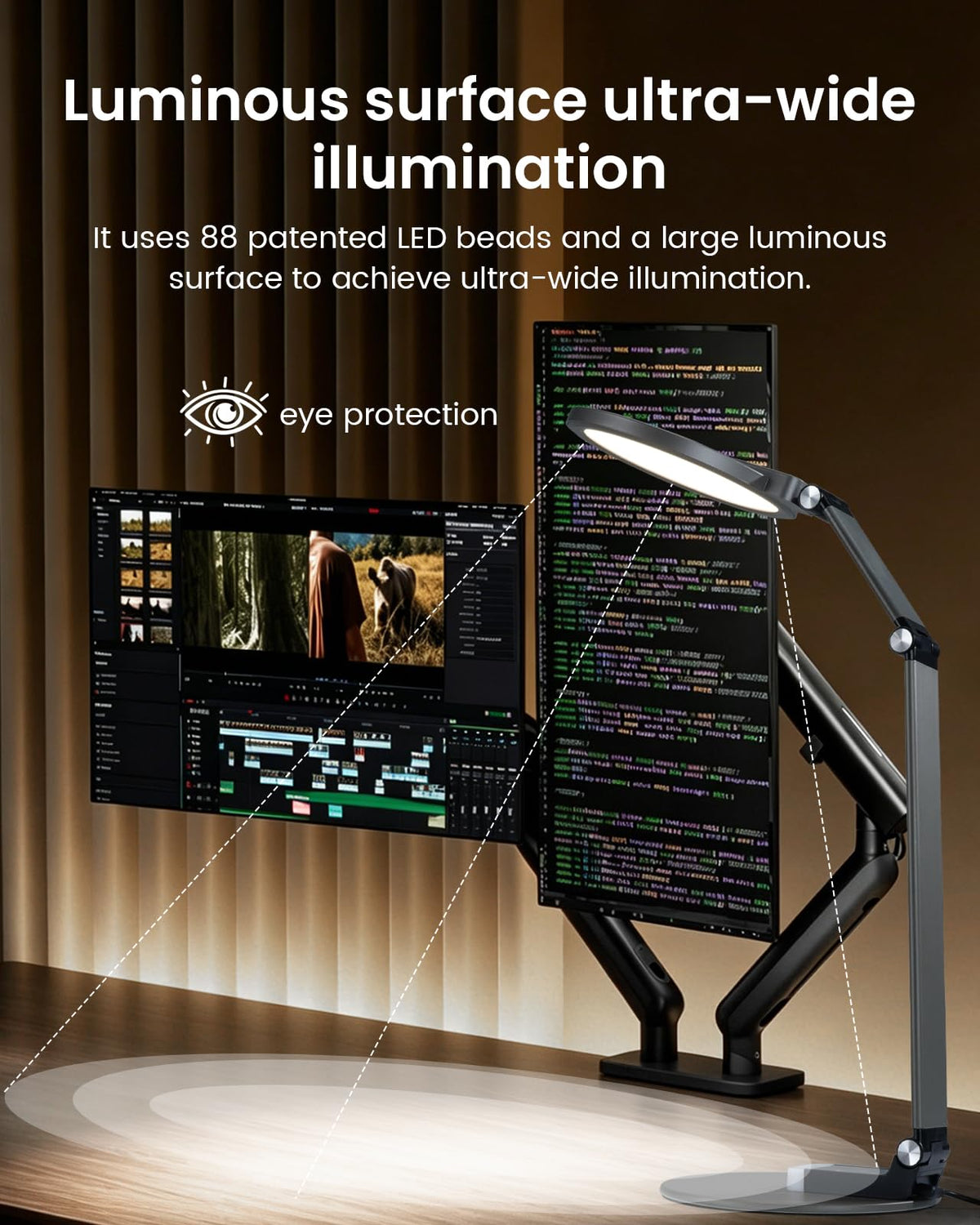 Desk Lamp for Home Office, Eye-Caring Diffused Table Lamp
