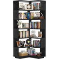Corner Book Shelf, 7-Shelf L Shaped Corner Bookshelf with Baffle