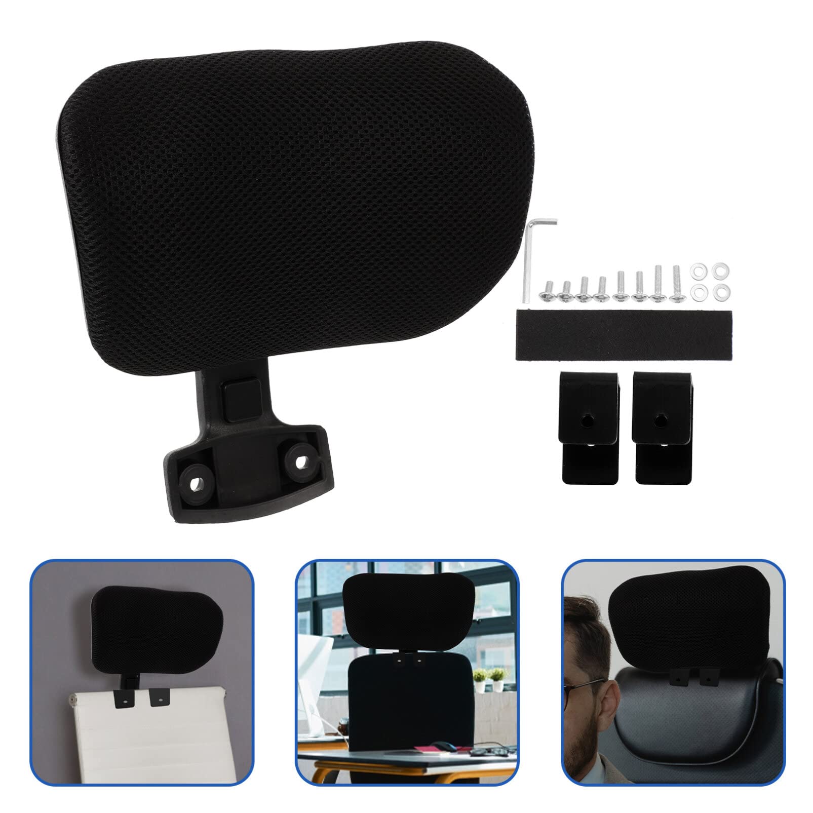 1set Adjustable Ergonomic Headrest for Office Chairs Comfortable Neck Support Pillow for Computer Work Height-Adjustable Cushion Attachment for Enhanced Comfort and