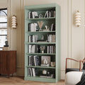 Solid Wood Bookcase - Stackable Modular 6-Tier Bookshelf - 71.5" Tall x 32" Wide - Sage, Open Display Shelf for Living Room, Office, Renewable 100% Eco-Friendly Wood, Made in Brazil