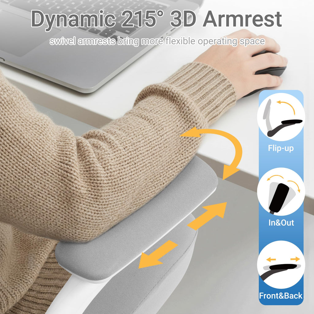 Drafting Chair Tall Office Chair with Flip-Up Armrests Ergonomic Computer Chair with Lumbar Support Adjustable Footrest Ring Mesh Standing Desk Chair (Grey)