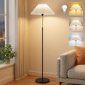 Floor Lamps for Living Room, 59.5" Pleated Modern Standing Lamp,Linen Shade