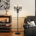Black Crystal Floor Lamp, Tall Vintage Standing Living Room Lamp
