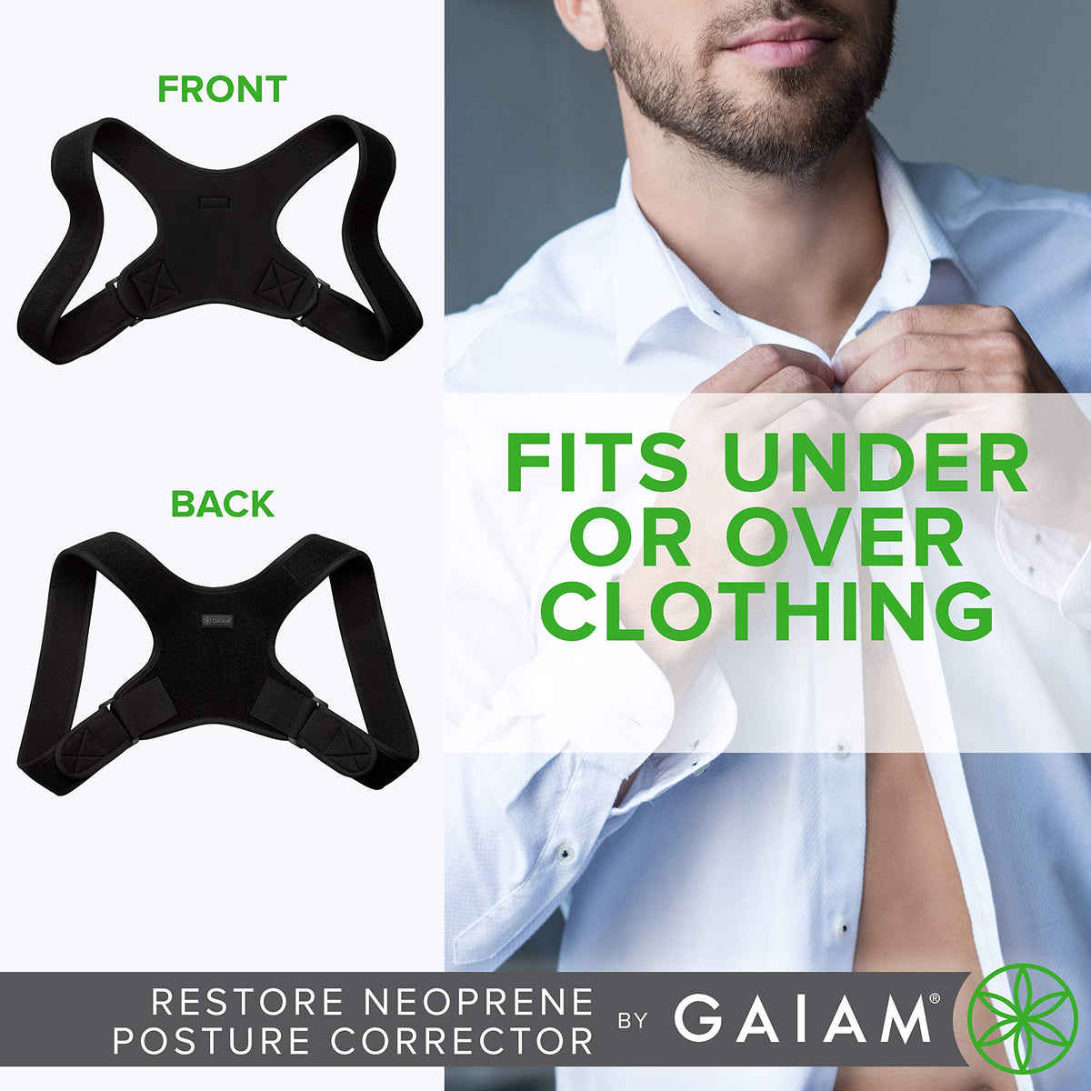 Restore Posture Corrector for Women & Men - Neoprene Support with Adjustable Straps (Pack of 12)