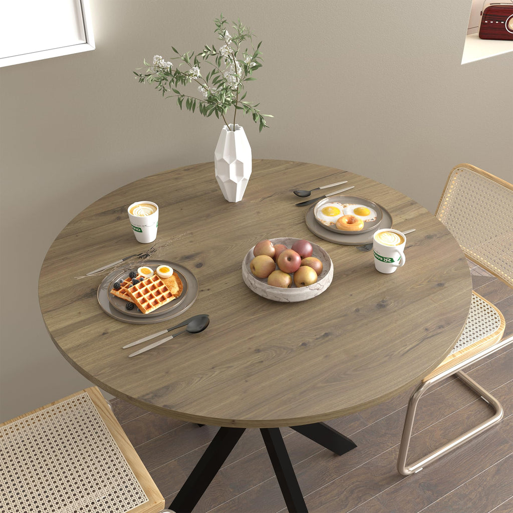 31.5 Inch Round Tulip Dining Table, Small Circle Kitchen Table with Metal Black Legs for 2-4 People,Modern Dining Room Table