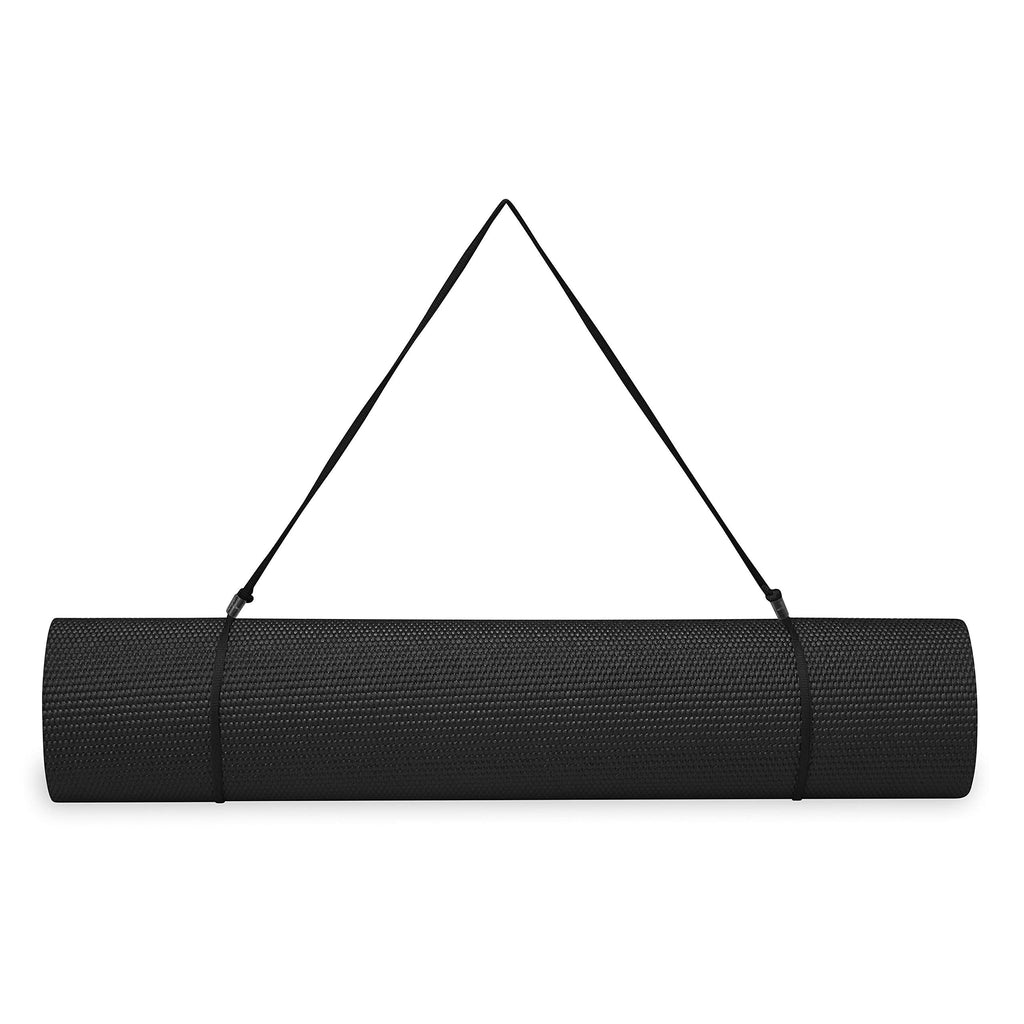 Essentials Yoga Mat, 6mm Non-Slip with Carrying Sling (Black)