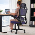 Office Chair Ergonomic Desk Chair, 330 LBS Home Mesh Office Desk Chairs with Wheels, Comfortable Gaming Chairs (Violet)