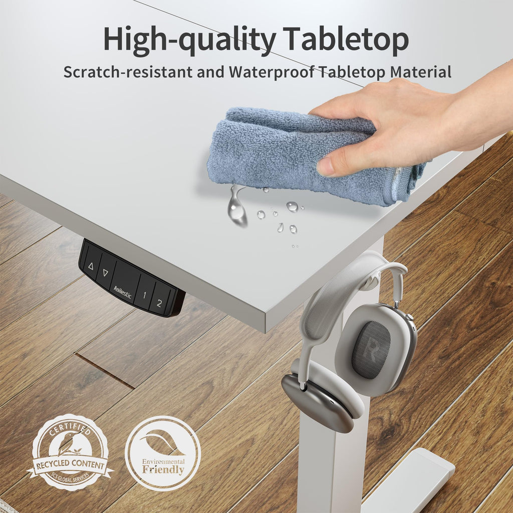 60 * 24 Inch Height Adjustable Electric Standing Desk, White