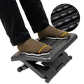 Adjustable Height Ergonomic Foot Rest with Massage Rollers, Black