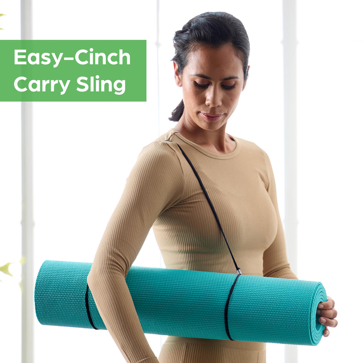 Essentials Yoga Mat, 6mm Non-Slip with Carrying Sling (Purple)