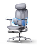 E3 Air 2026 Ergonomic Office Chair, 3-Zone Lumbar Support, Comfy Home Office Chair with Auto Recline, 4D Headrest & Armrests, 140° Tilt for Work & Relax, Grey with Footrest