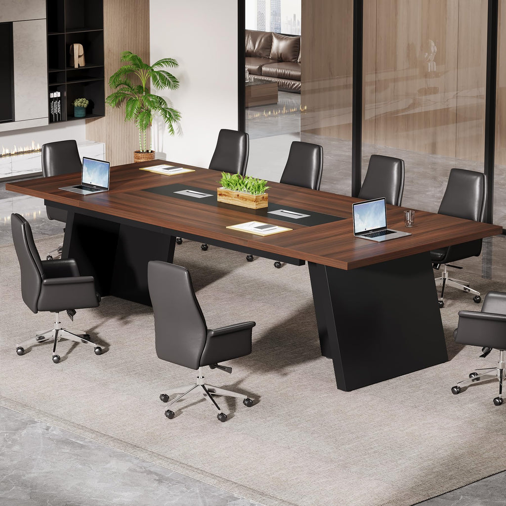 8ft Conference Table, Large Meeting Table for 8-10 People, Business Seminar Furniture for Office Conference Room