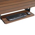 Adjustable Keyboard Tray Under Desk, 28x11 Inch Large Slide Out Keyboard & Mouse Platform Tray, Wooden Pull Out Computer Keyboard Drawer for Typing Home Office Desk, Walnut